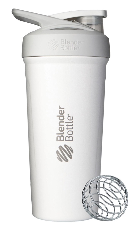 BlenderBottle Shaker Bottle with Pill Organizer and Storage for Protein Powder, ProStak System, 22-Ounce, Smoke Grey