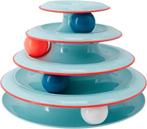 3 Levels Tower Tracks Cat Toys Interactive Cat Intelligence Training Amusement Plate, (Similar Images)
