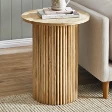 tormod backed round fluted accent side table