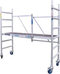 Aluminum Scaffold - Folding Tower - Stackable - 997 lbs Load Capacity - Multipurpose - Lightweight - ASC Advanced 16’5” Working Height