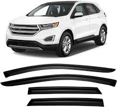 Cxdar Rain Guards for 2007 2008 2009 2010 2011 2012 2013 2014 2015 Ford Edge 07-15 Lincoln MKX, Window Visors Vent Guard Shade Deflector, Tape-On Dark Smoke, 4PCS