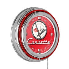14 inch light ring wall clock corvette