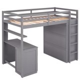 Twin size Loft Bed with Drawers,Desk,and Wardrobe(BOX 2 OF 2 ONLY)