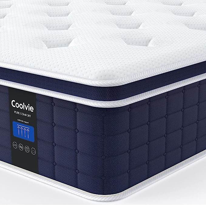 Coolvie 12 Inch King Size Mattress, Hybrid King 