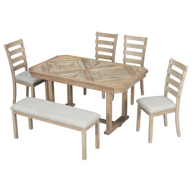 Emma Mason Dining Chair Set (Natural Wood Wash) WF298395AAD