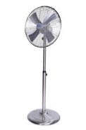 UTILITECH 16 inch 3 speed high velocity pedestal fan heavy duty metal construction with brushed nickel finish