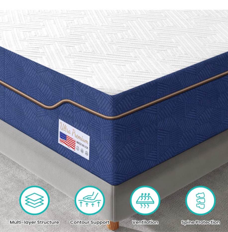 King Mattress in A Box Blue