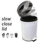 MICRODRY Round Garbage Can with Slow Close Lid, Rust-Resistant Step Trash Can with Lid and Removable Inner Trash Bin, Wastebasket for Your Kitchen or Bathroom, 1.3 Gallons / 5-Liter Capacity, Dry