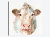 16”x 16” Canvas Wall Art, Highlands Cow