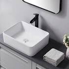 VCCUCINE 19”x 15” Rectangle Above Counter Porcelain Ceramic Bathroom Vessel Vanity Sink Art Basin