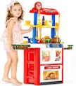 Kitchen Set for Kids - Kids Kitchen Playset with Sink, Cooking Spray, Faucet Lights, Sounds, BBQ - 33” High Pretend Play Kitchen for Kids Ages 4-8 - Toys for 3 Year Old Girl Birthday Gift