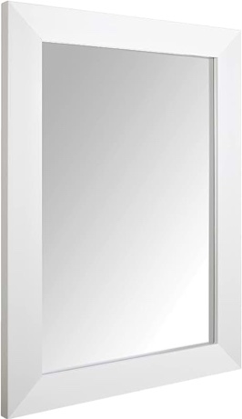 Amazon Basics Rectangular Wall Mirror 20" x 28" - Wide Trim, White