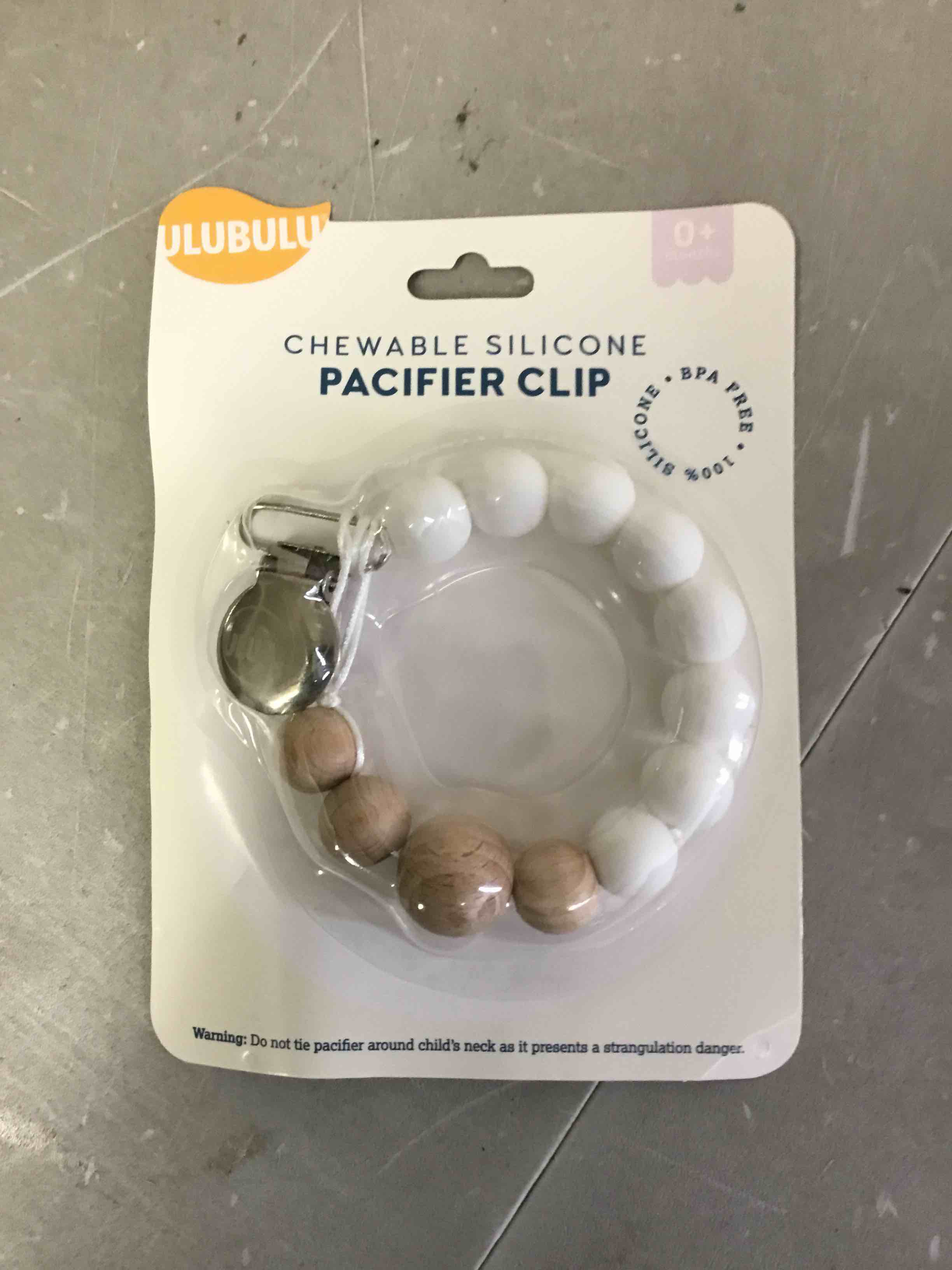 Ulubulu Silicone Pacifier Clip White/Blue