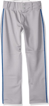 Alleson Athletic Boys Youth Baseball Pants with Braid, Grey/Blue , Small