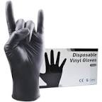 Wostar Disposable Vinyl Gloves 50 pcs black