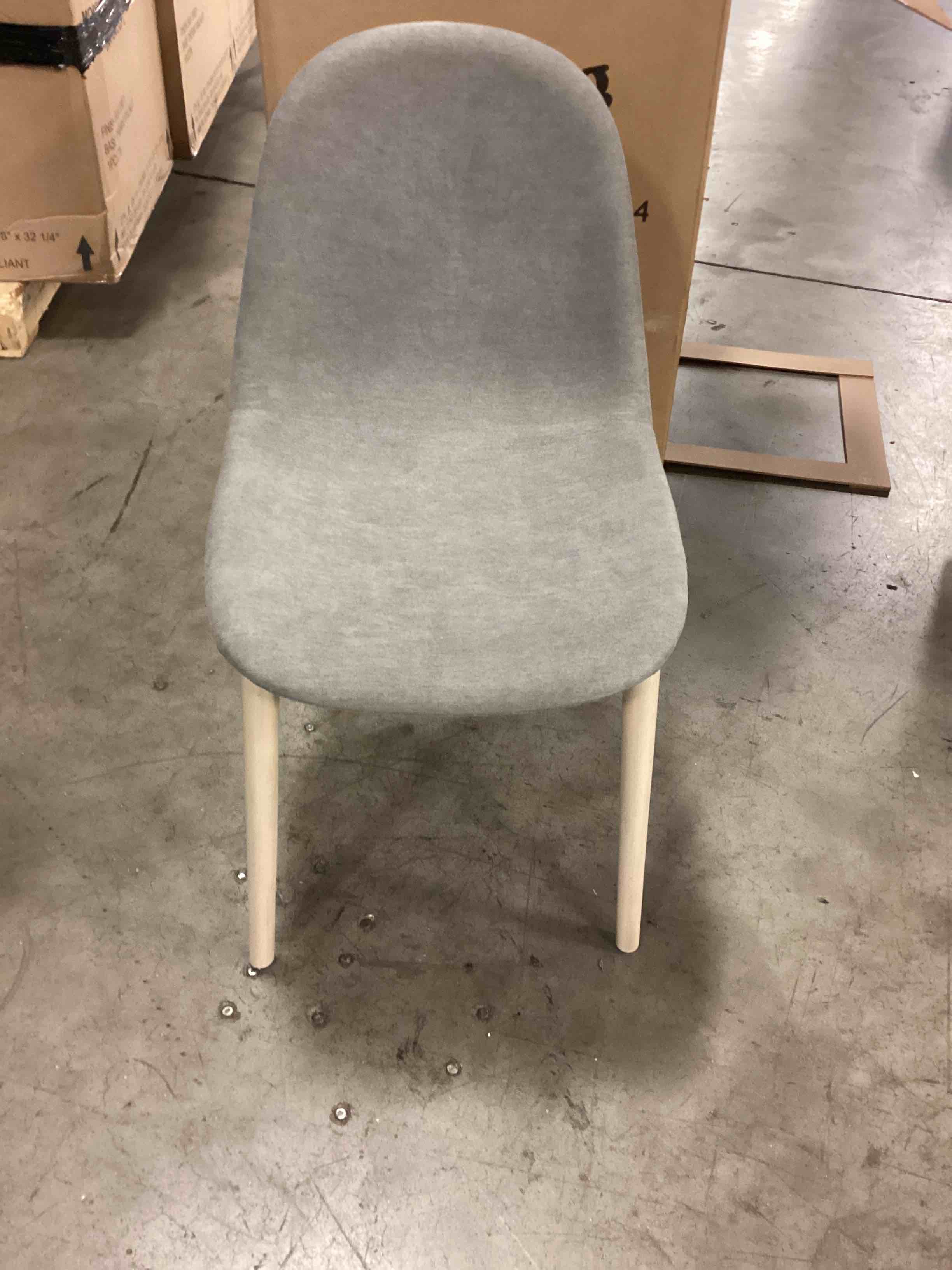 Basic, gray, white, walnut, finished, legs, dining room chair
