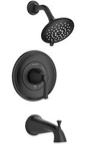 Rumson Single-Handle 1-Spray Tub and Shower Faucet with 1.8 GPM in Matte Black (Valve Included)