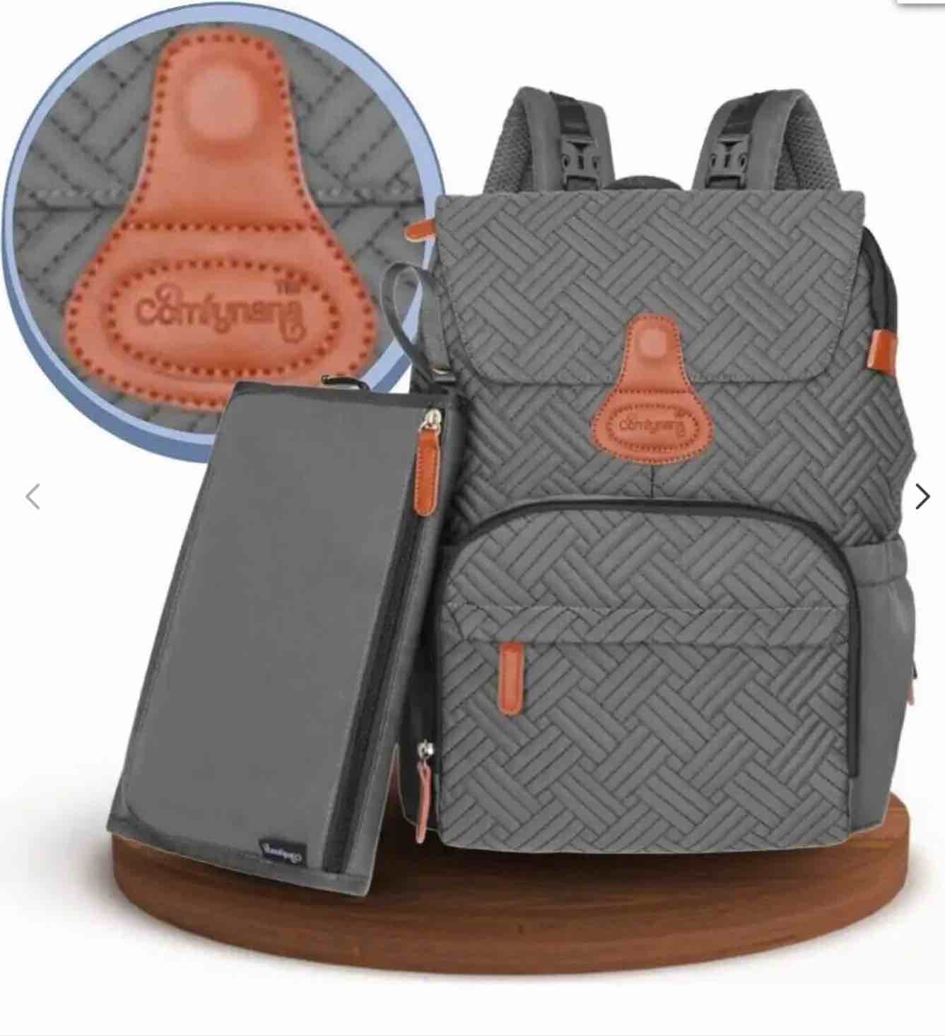 Comfynana Baby Diaper Bag Backpack with Changing Station, Diaper Bags B&G (Black)