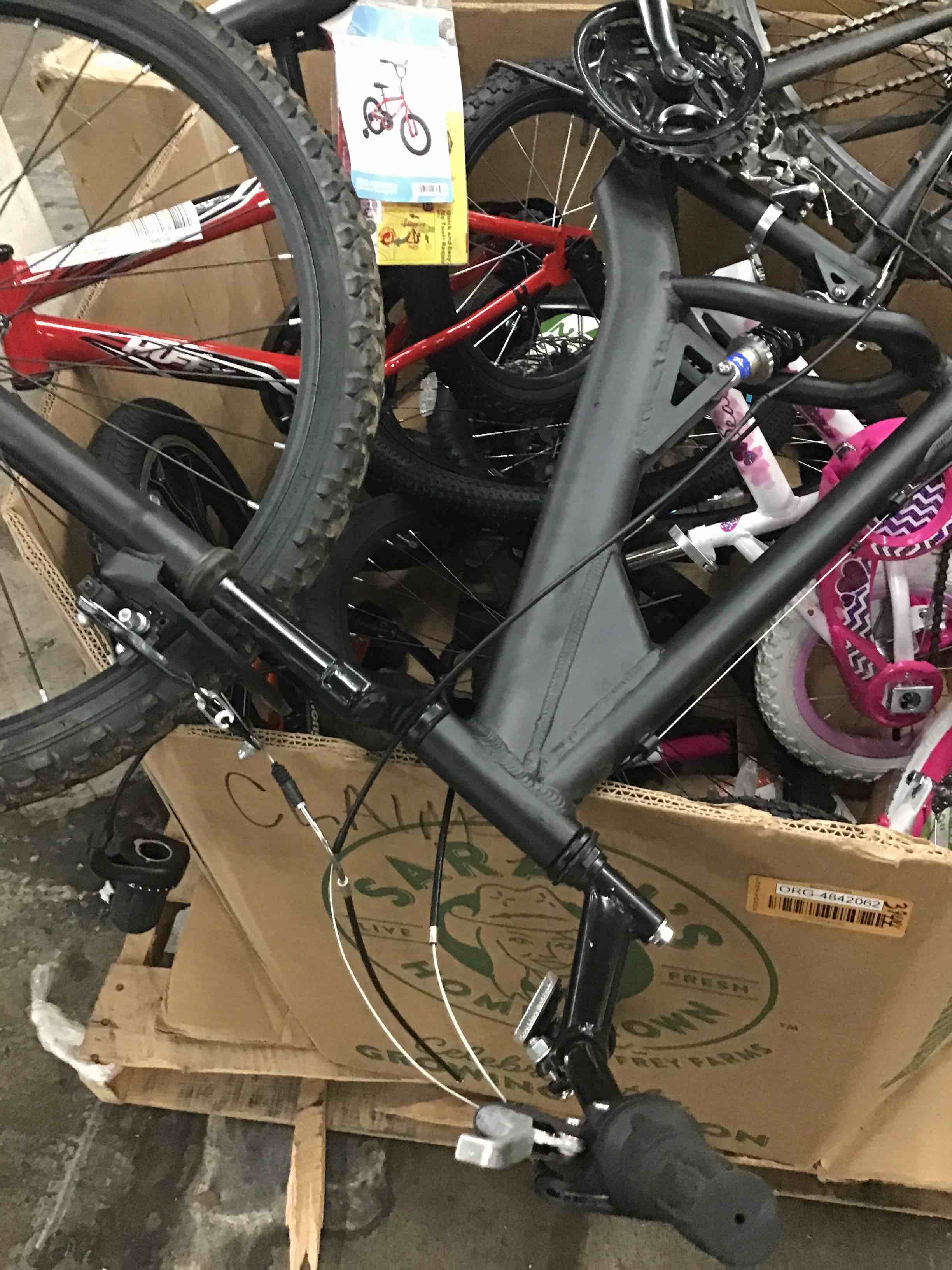 ASSORTED MISCELLANEOUS BIKES ( INCLUDED FRAMES SEATS RIMS AND MORE!!