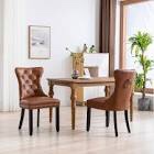 BTEXPERT High Back Blue Velvet Tufted Upholstery, Solid Wood-Accent Nail Trim, Ring Leisure Side Living Room Bedroom Coffee upholstered Dining Chair Brown 
