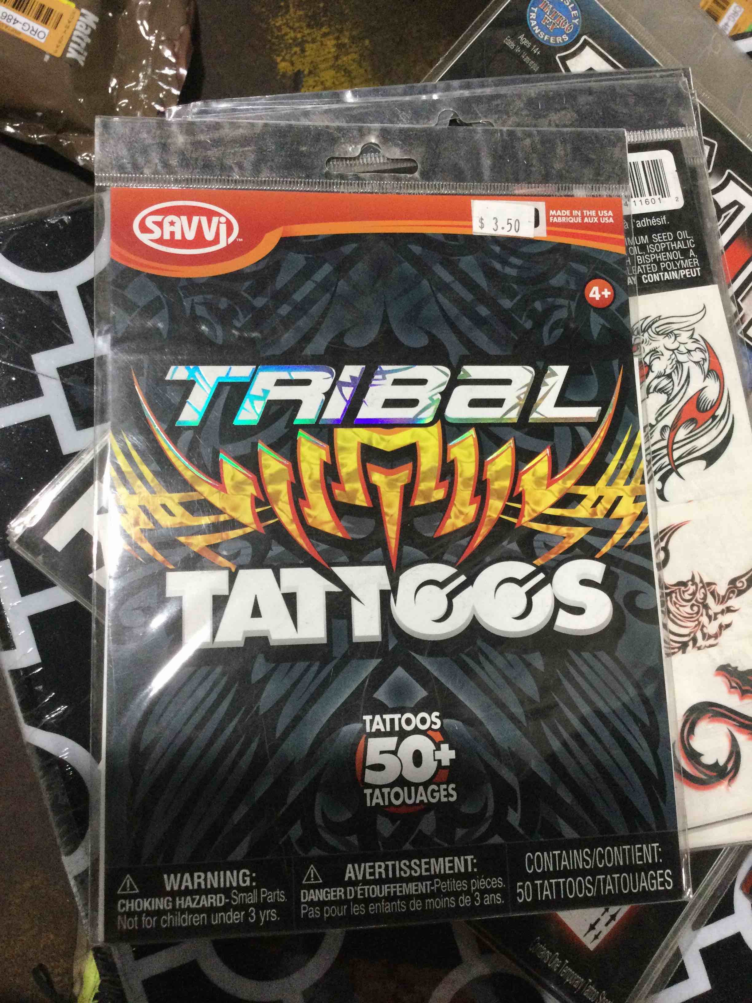 savvi temporary tribal tattoos 50 count 