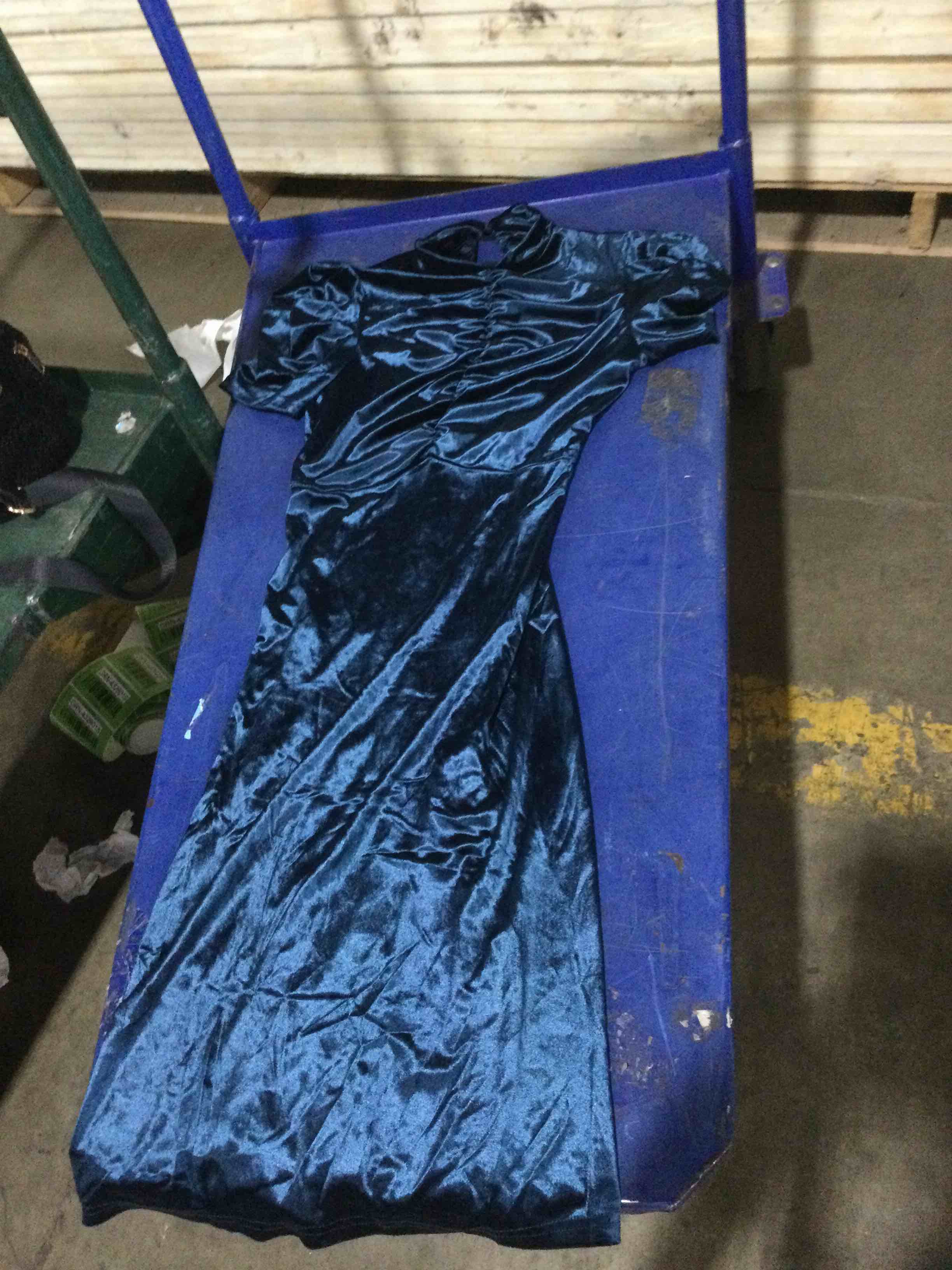 long velvet dress, dark blue, small 