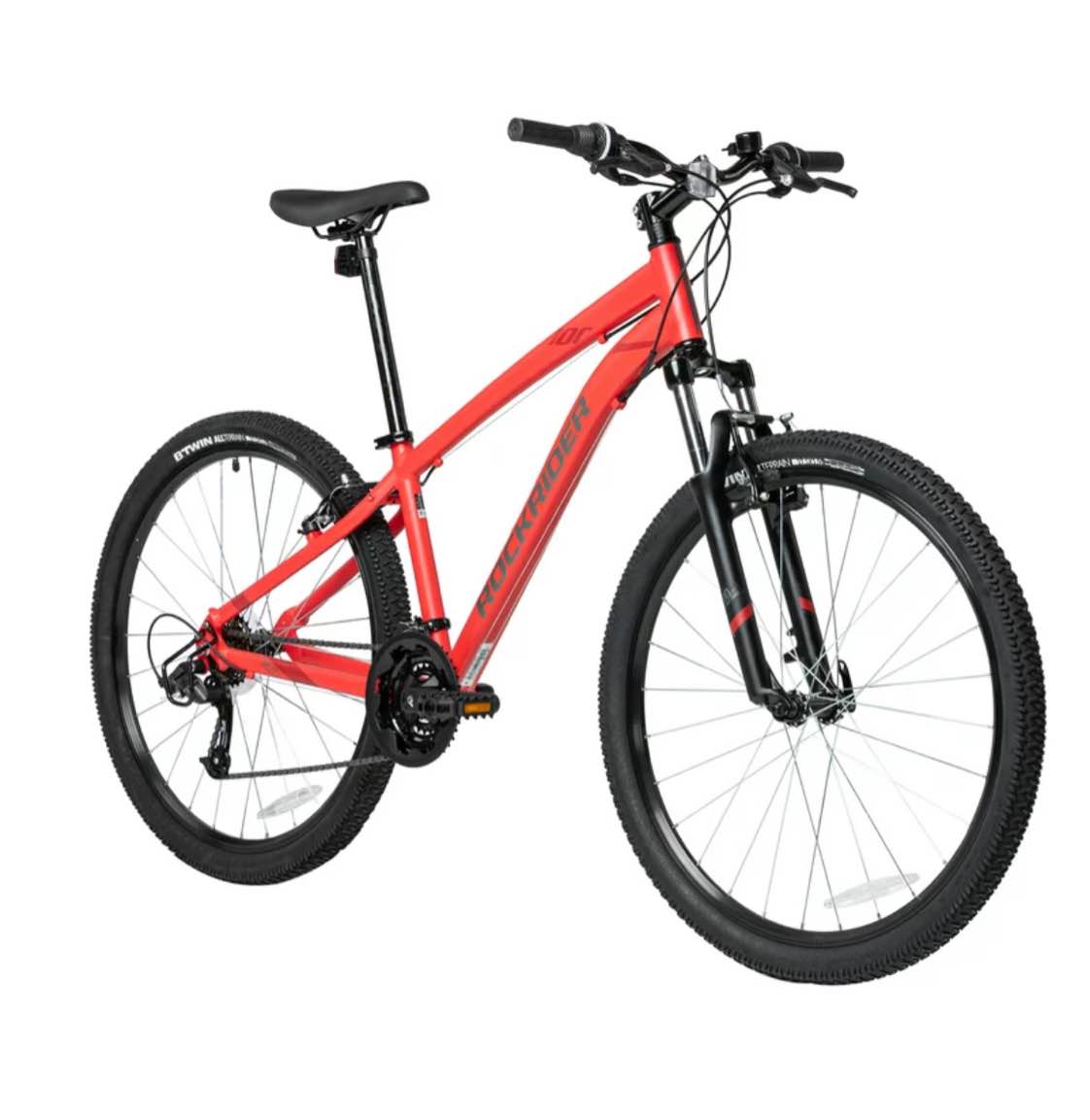 Decathlon Rockrider ST100, 21 Speed Mountain Bike, 27.5", Unisex, Red, Medium