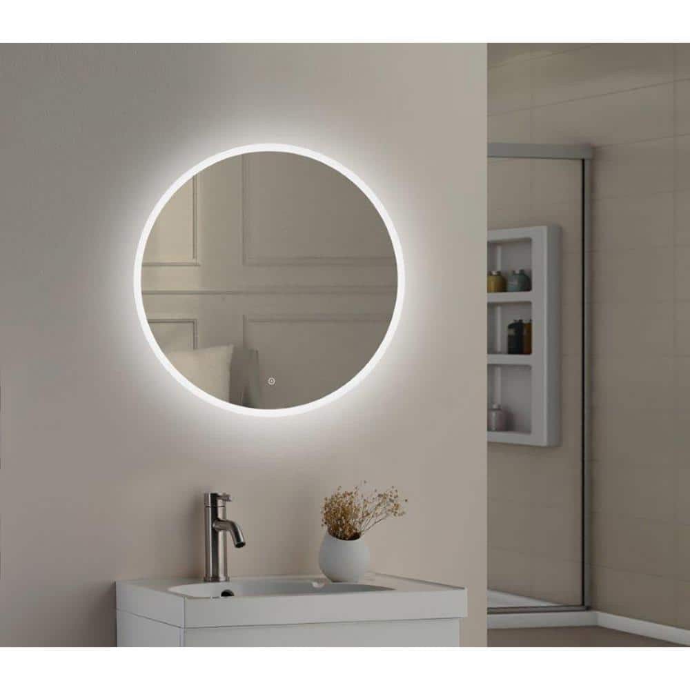 Home Decorators Collection 24 in. W x 24 in. H Round Frameless LED 