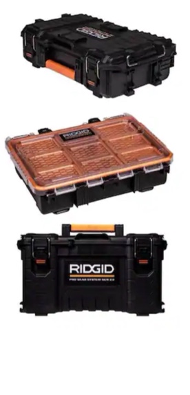 RIDGID 2.0 Pro Gear System 22 in. Tool Box With Tool Case and Compact Organizer, (3 Pieces)