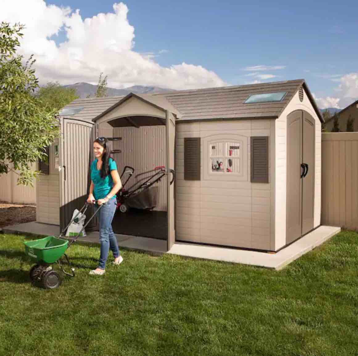 Lifetime 15 ft. x 8 ft. Double Door Storage Shed, (3 boxes)