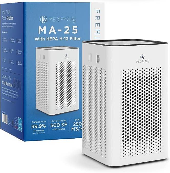 Medify Air MA-25-W1 Medical Grade HEPA Table Top Personal Air Purifier, White