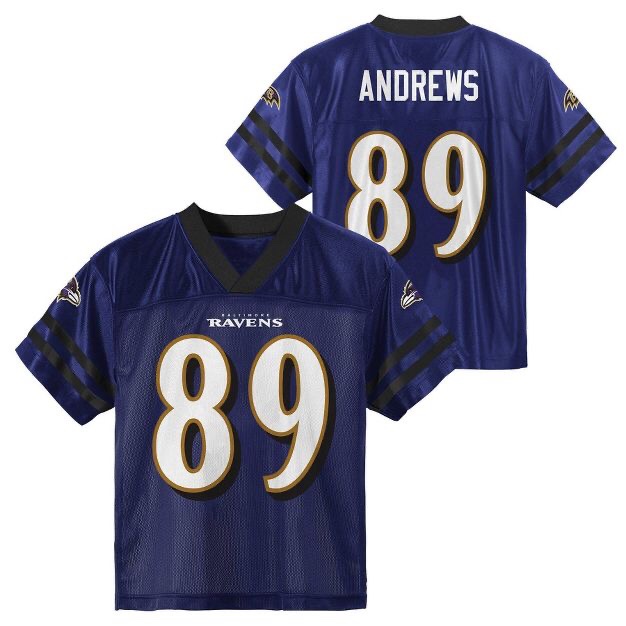 NFL Baltimore Ravens, Youth,  Short Sleeve Andrews Jersey, L