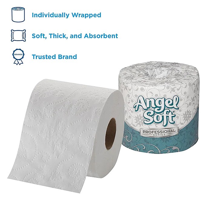Angel Soft Professional Series. 16880. standard roll premium. 2 ply toilet paper