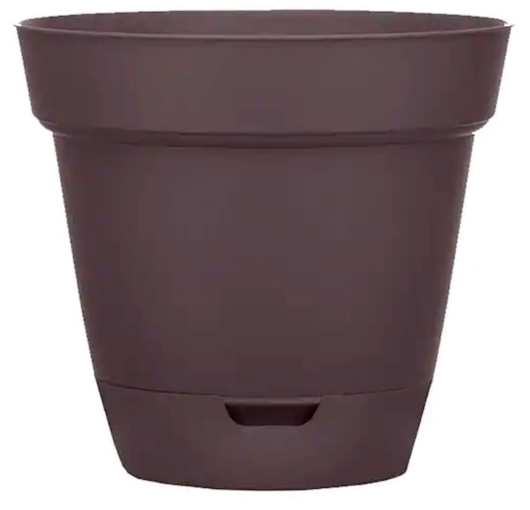 Graff Large 15.9 in. x 14.2 in. 2.6 Qt. Cocoa Resin Self-Watering (2)