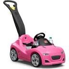 Step2 Whisper Ride Cruiser Kids Push Car, Ride On Car with Seat Belt and Horn, Toddlers Ages 1.5 – 4 Years Old, Max Weight 50 lbs., Easy Storage, Ideal Stroller Substitute, Pink Push Car