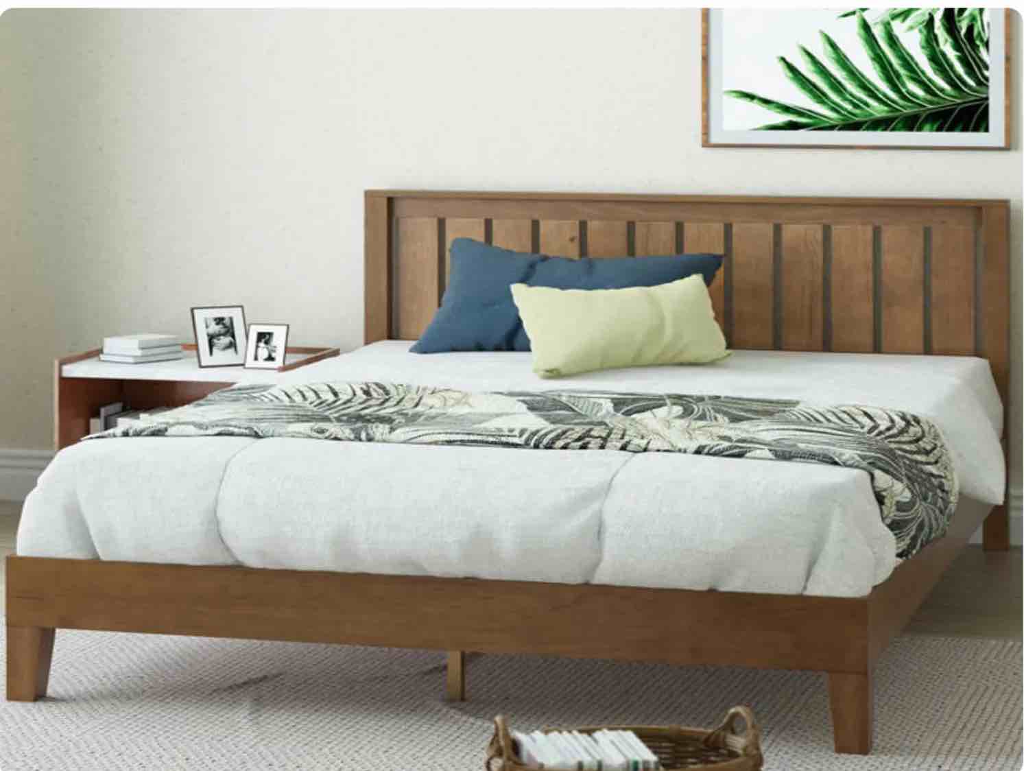 Zinus Alexis 37” Deluxe Wood Platform Bed Frame with Headboard