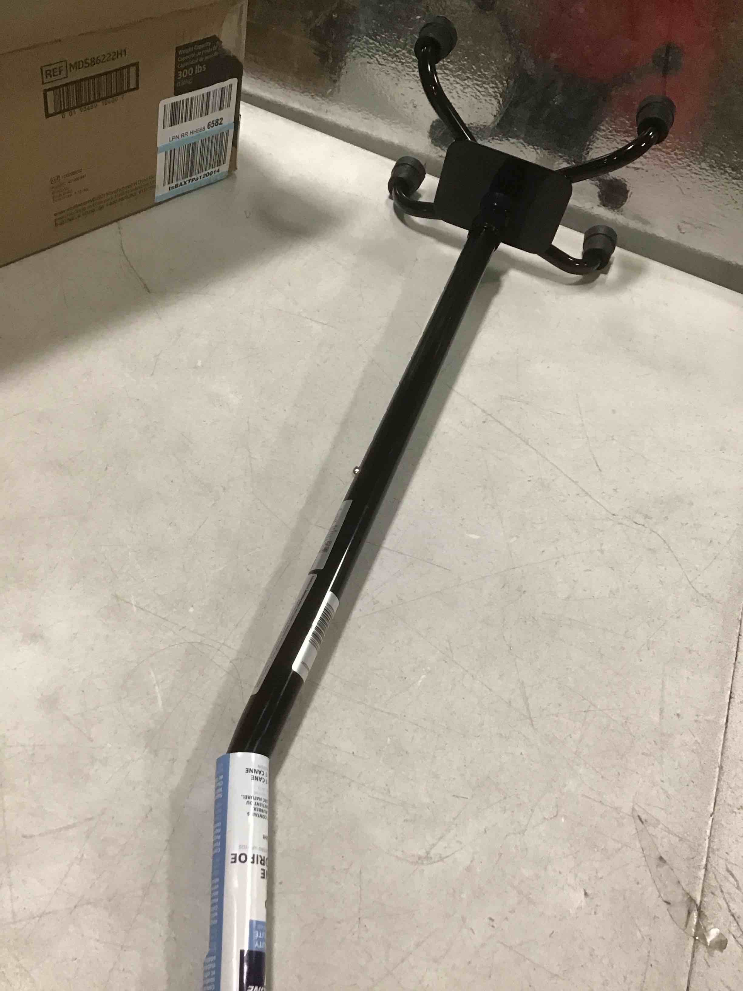 Medline Aluminum Quad Cane with Small Base for Balance, Knee Injuries