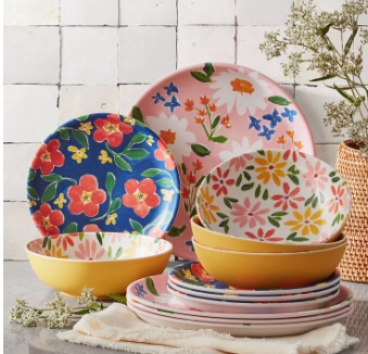 Member's Mark 12-Piece Bamboo Melamine Dinnerware Set 