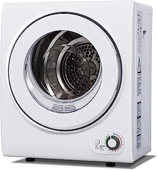 Portable Clothes Dryer, Euhomy 110V Compact Laundry Dryer 1.5 cu.ft Electric Portable Clothes Dryer with Stainless Steel Tub 4 Automatic Drying Mode 850W White Easy Control