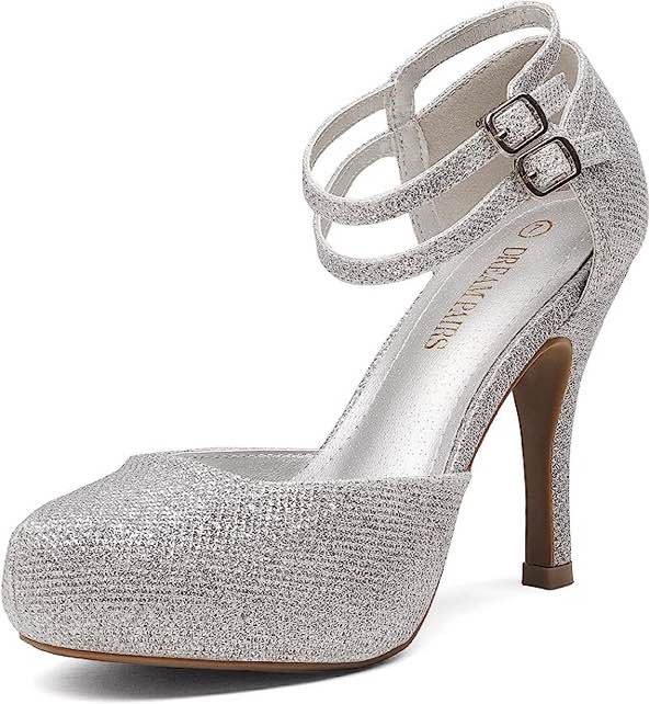 Size 9 DREAM PAIRS Office-02 Women's Classy Mary Jane Double Ankle Strap Almond Toe High Heel Pumps New