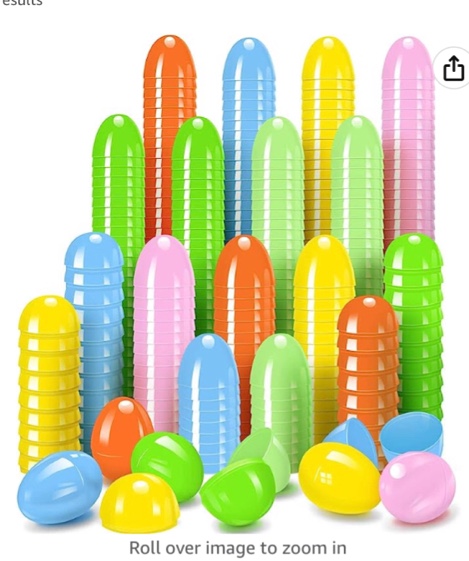 Eggs 2.36 Inch Bright Color Empty Eggs for Easter Gift Filler 300pcs