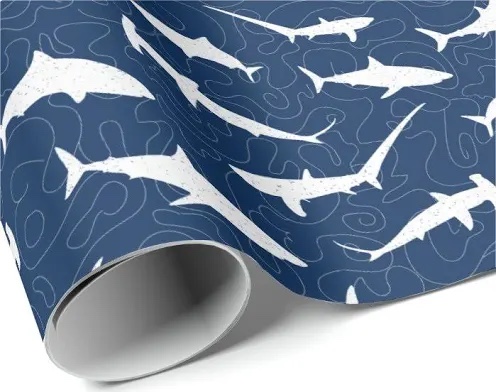 Spritz Shark Design Wrapping Paper 