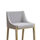 MODREST FAIRVIEW - CONTEMPORARY GREY + BRASS BAR STOOL ga-6947ch-c