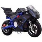 2023 GB MOTO 4-STROKE 40cc GAS POCKET BIKE Mini-MOTORCYCLE for kids and Teens - black / blue 