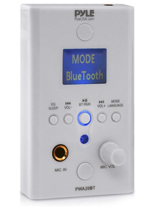 Pyle In-Wall Bluetooth Stereo Amplifier - Audio Control Wall Plate Receiver with MP3/USB/SD Readers, LCD Display - Pyle PWA20BT,White