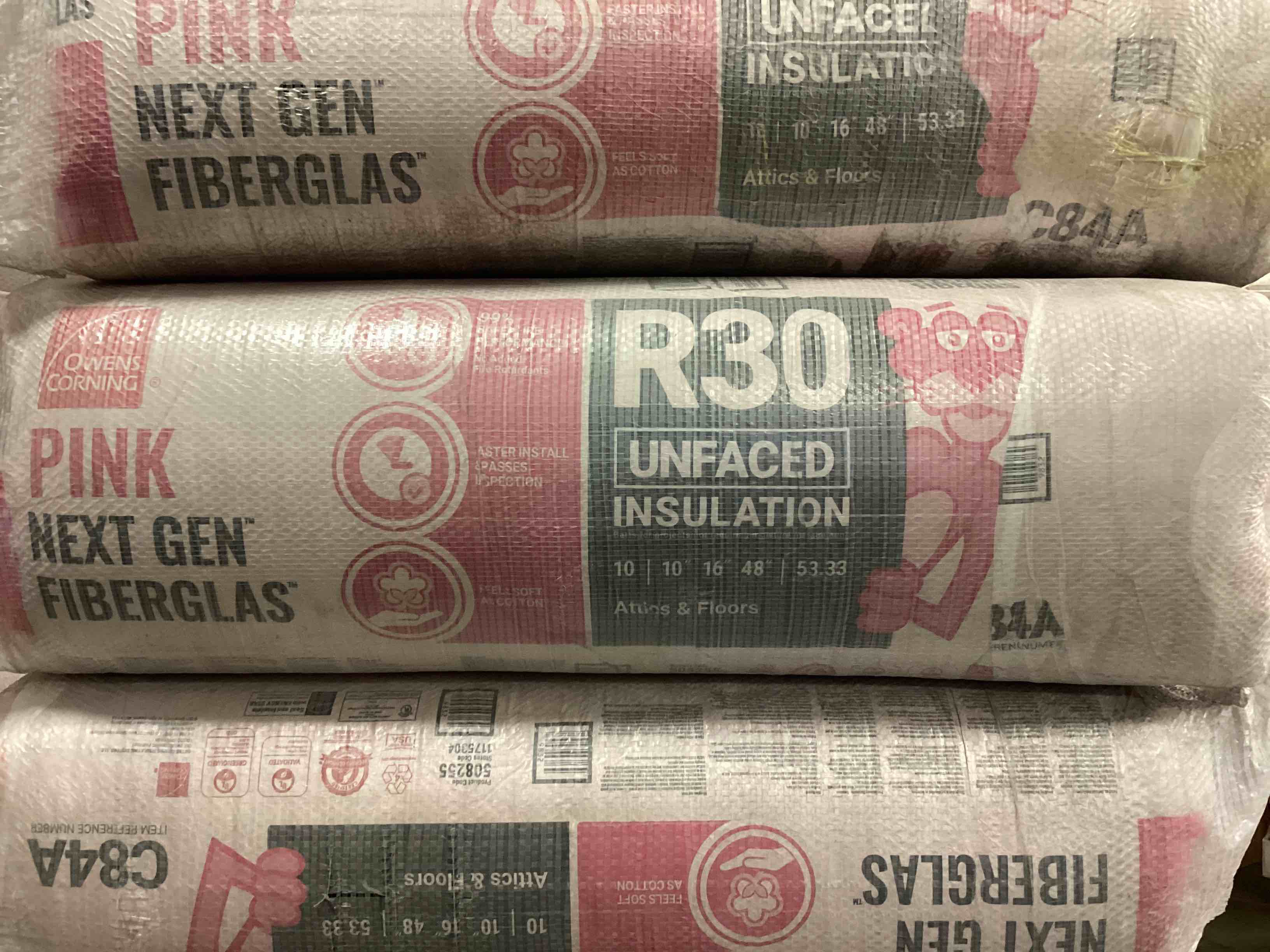 4 batts r30 16” unfaced insulation your bid per batt 