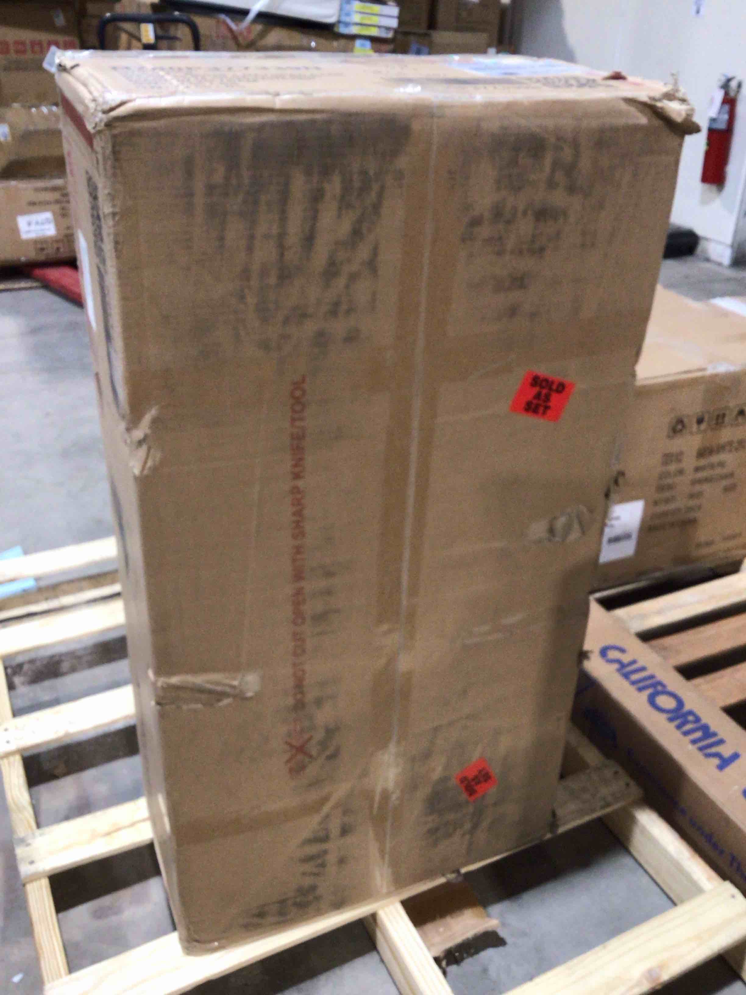 Condition photo showing Good Condition for Merax 25.5" fabric, upholstered, wood and cane counter stools with backrest French country barstools, 2 chairs in each box 