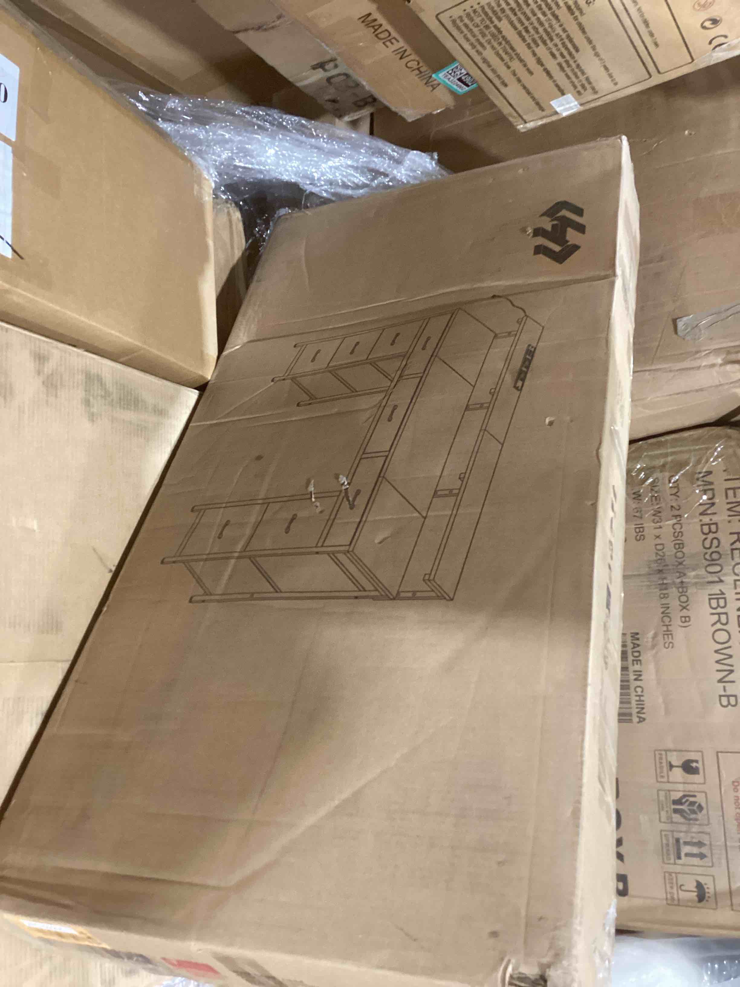 Condition photo showing New/Like New for White Computer Desk with 8 Drawer & Power Outlet, Gaming Desk