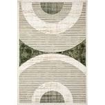 Condition photo showing New/Like New for Abani Mid-Century Green Arch Washable Area Rug – 4' x 6' – Modern Geometric Design – Ivy Collection – Non-Shedding, Easy to Clean – Durable for High Traffic Areas – Living Room, Bedroom & Office