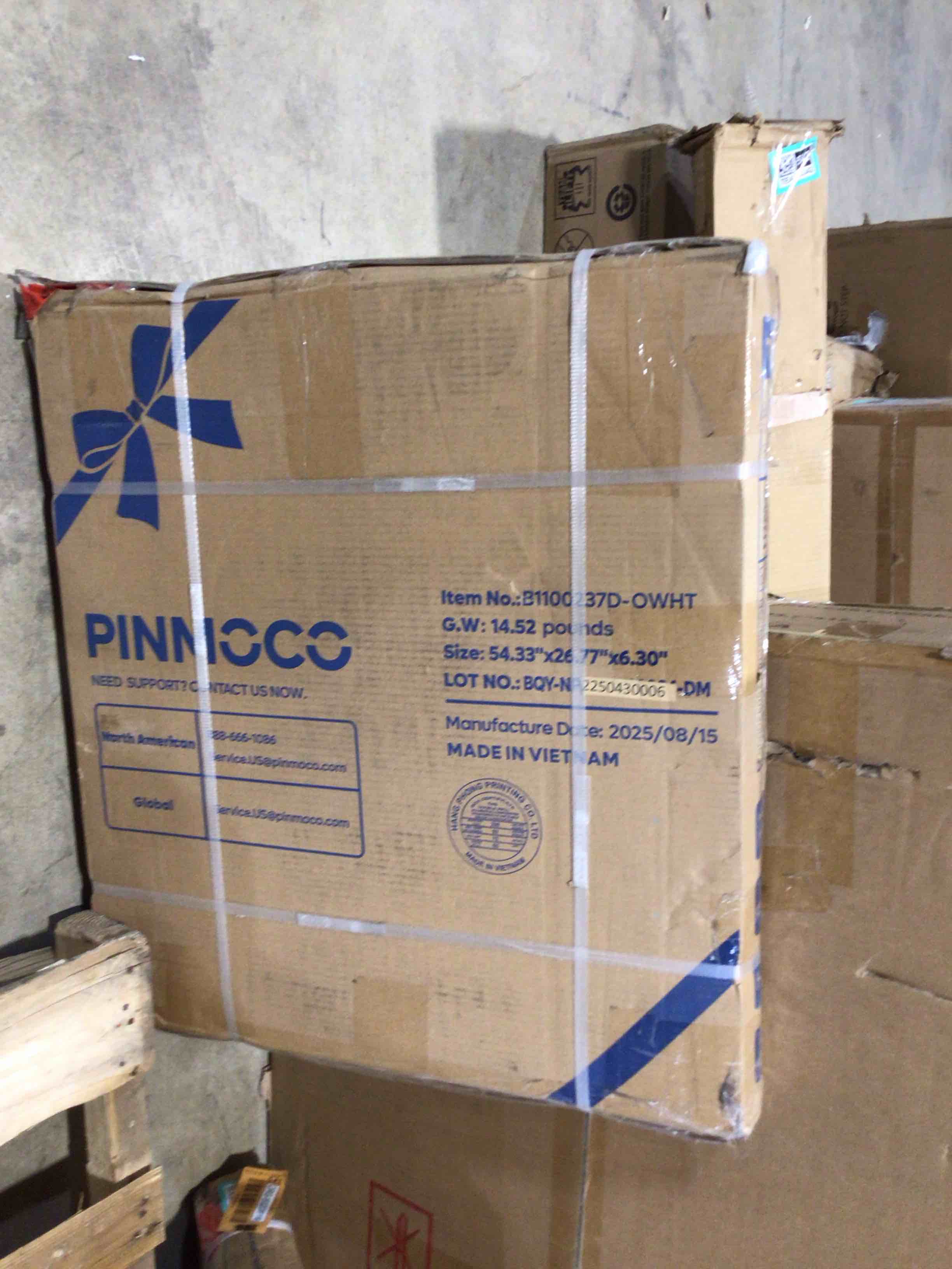 Condition photo showing New/Like New for Pinmoco Ergonomic Upholstered Headboard, Queen, Off White 